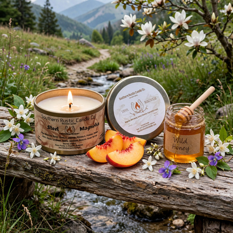 Steel Magnolia-4oz-Champagne Tin -Hand Crafted Scented Candle-The Southern Legacy Collection