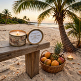 Gulf Shore-10oz Frosted Amber Resin Glass-Hand-Poured Scented Candle-The Southern Legacy Collection
