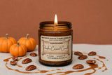 Pumpkin Caramel Crunch – 8oz Amber Jar Candle – Wooden Wick