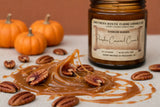 Pumpkin Caramel Crunch – 8oz Amber Jar Candle – Wooden Wick