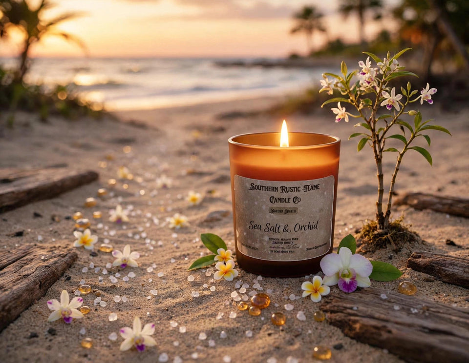 Sea Salt & Orchid – 7oz Wooden Wick