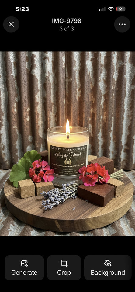 Mahogany Teakwood-10oz- Hand Poured Scented Candle- Southern Rustic Candle Co