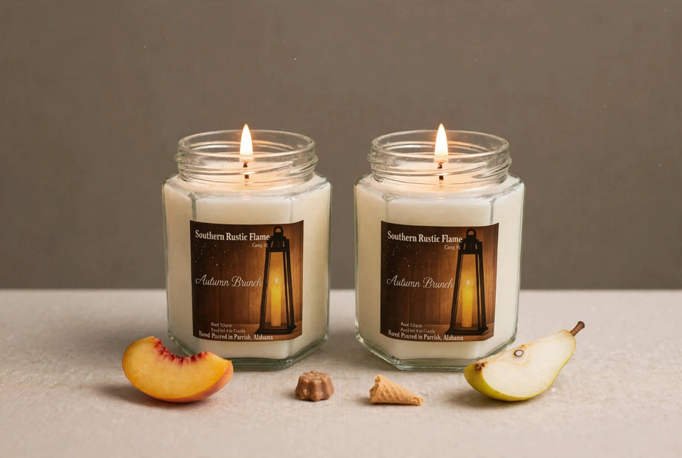 Autumn Brunch – 6oz Hexagon Jar Candle – Cotton Wick