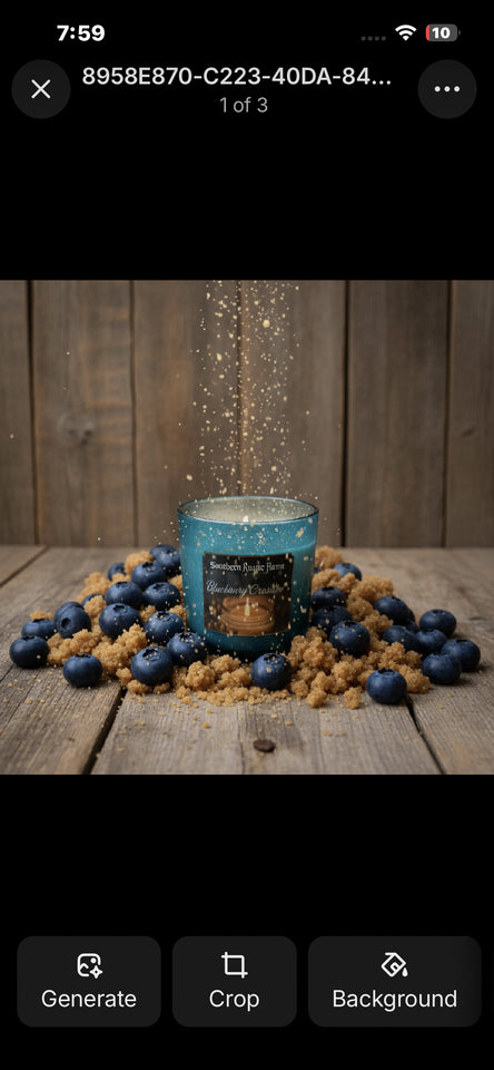 Blueberry Crumble – 10oz Lake Blue Mercury Candle – Wooden Wick