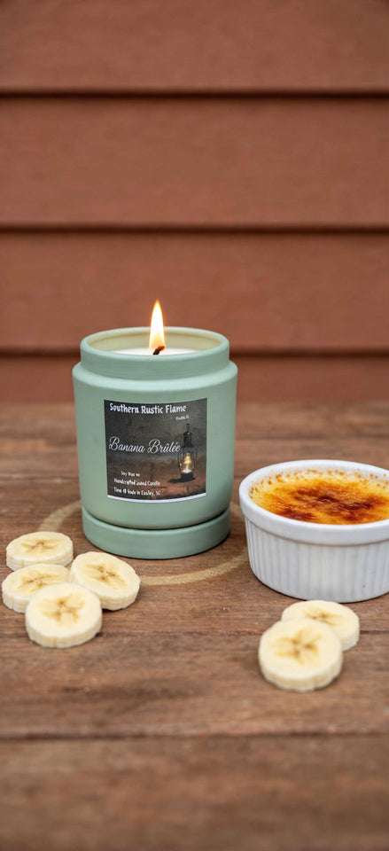 Banana Brûlée – 9oz Sage Tin Candle – Wooden Wick