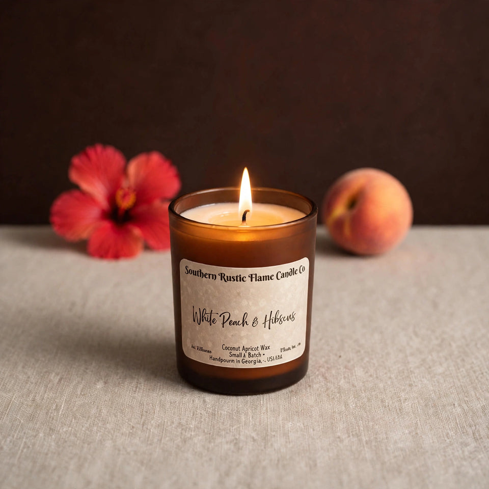 White Peach & Hibiscus – 7oz Wooden Wick