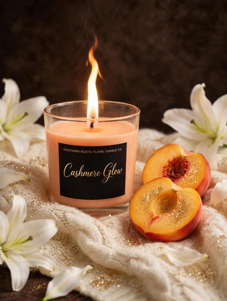 Cashmere Glow-10oz- Hand Crafted Scented candle- Wooden Wick
