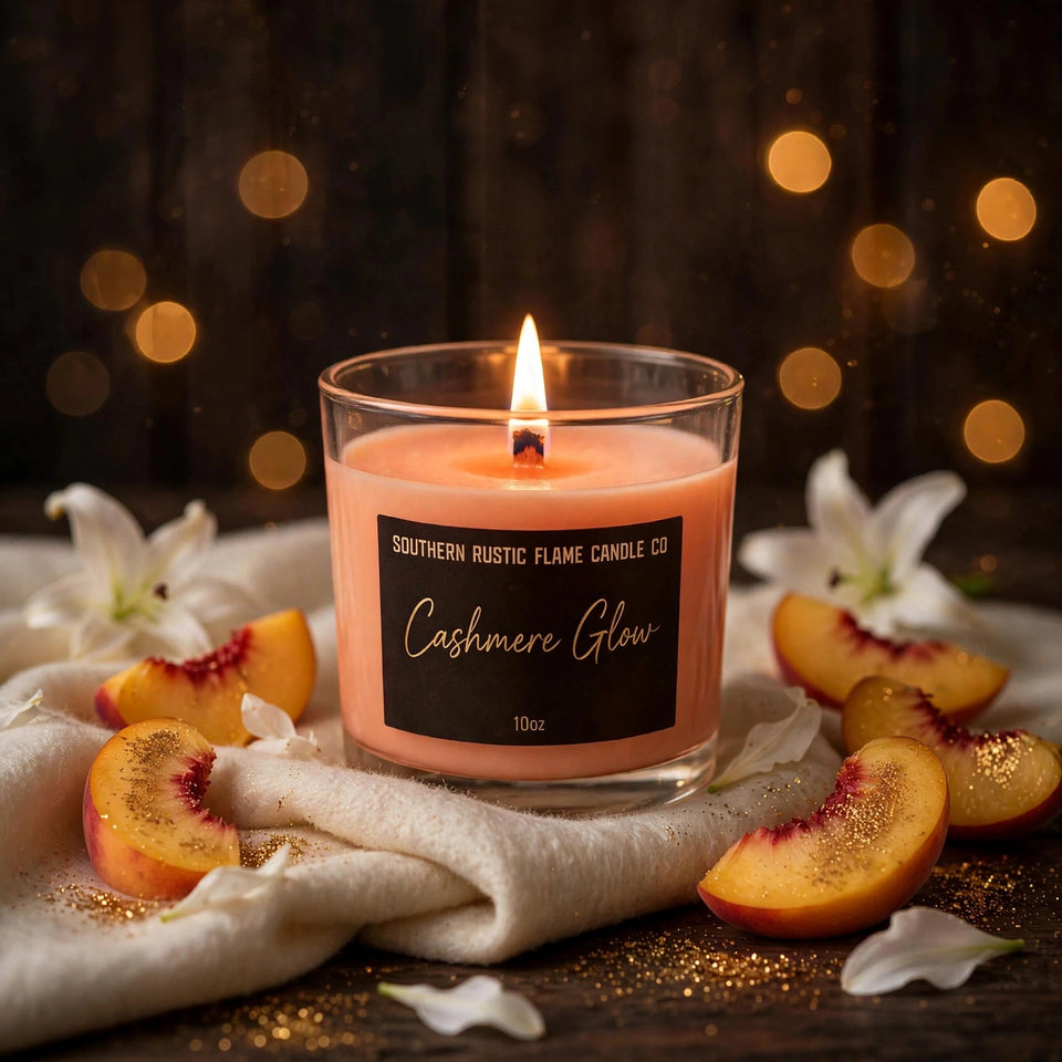 Cashmere Glow-10oz- Hand Crafted Scented candle- Wooden Wick