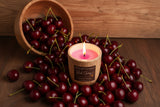 Black Cherry – 11oz Wood Grain Ceramic Candle – Wooden Wick