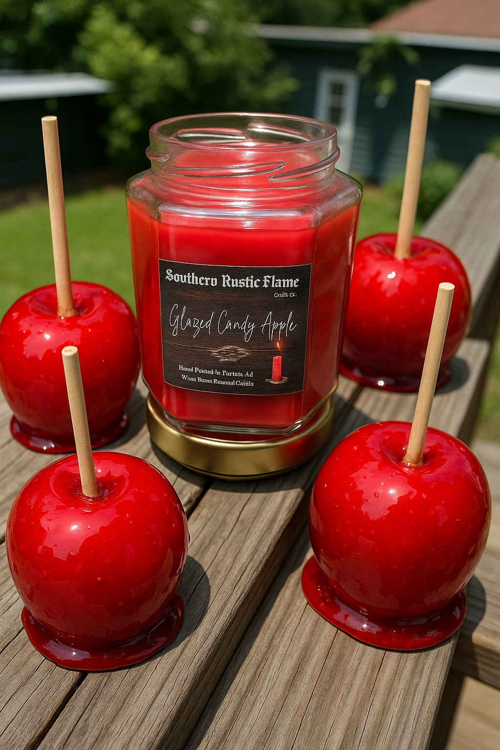 Glazed Candy Apple-9oz-Hand-Poured Candle-Southern Rustic Flame Candle