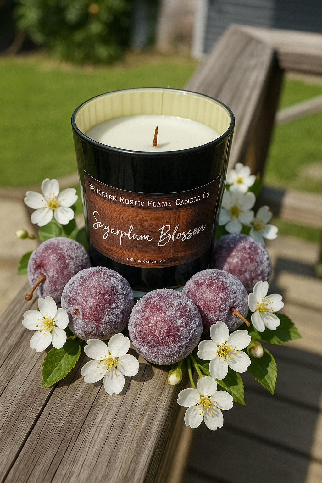 Sugarplum Blossom-10oz Tin -Hand-Poured Candle-Southern Rustic Flame Candle