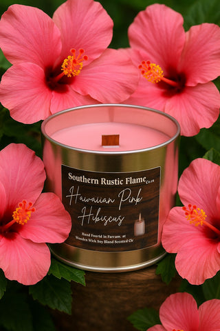 Hawaiian Pink Hibiscus7.5oz-Tin Candle