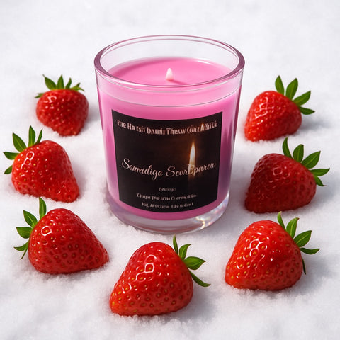 Snowdrop Strawberries-7oz- Straight Sided Candle