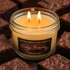 Chocolate Brownie Scented Candle – Handmade 8oz Mason Jar – Warm and Sweet Aroma