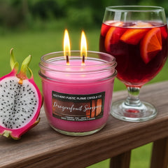 Tropical Scented Candle – Dragonfruit and Sangria Fragrance – 8oz Coconut Apricot Wax Candle