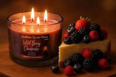 Wild Berry Cheesecake-16oz Speckled Silver Candle