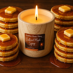 Buttered Maple Syrup-11oz-Wood Grain Ceramic Candle