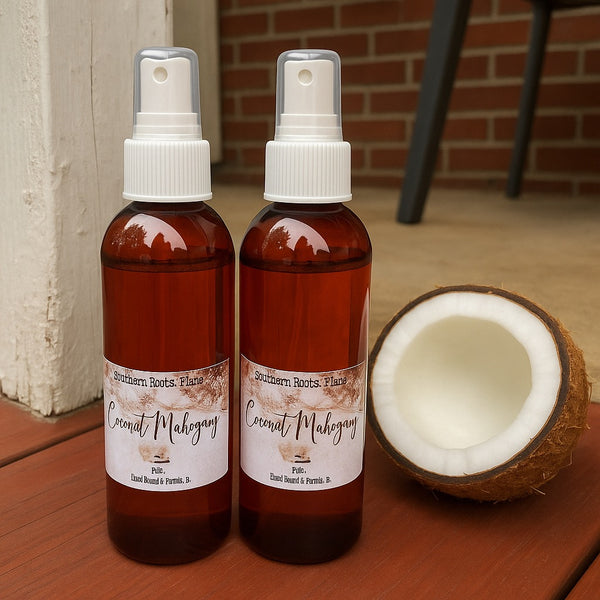 Coconut and Mahogany Scented Room Spray – 8oz Bottle – Tropical Home Fragrance
