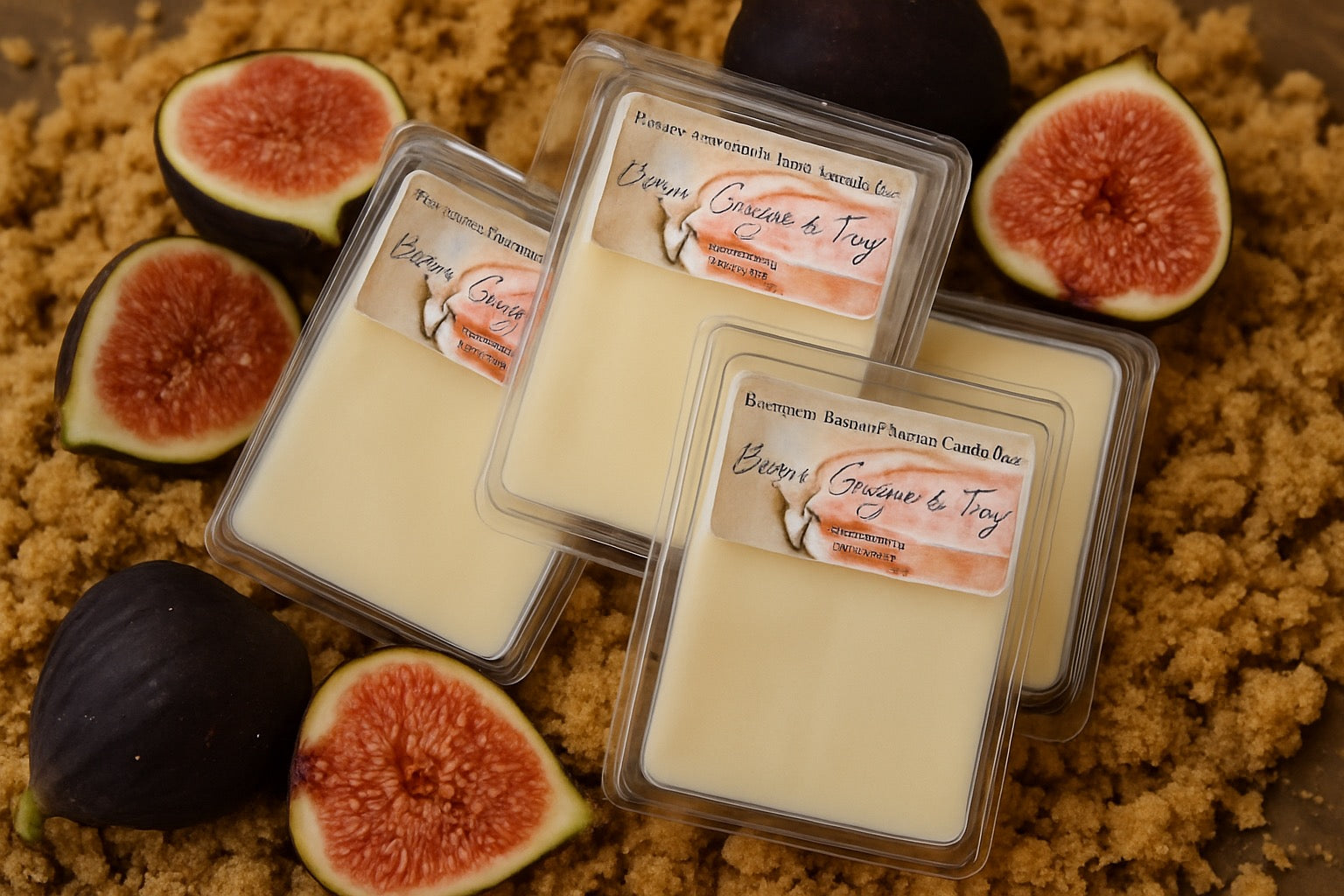 Brown Sugar & Fig-Wax Melt-Hand Poured-Southern Rustic Flame Candle