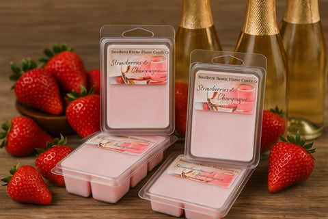 Handcrafted Wax Melts – Strawberry and Champagne Scent – Long-Lasting Home Fragrance

