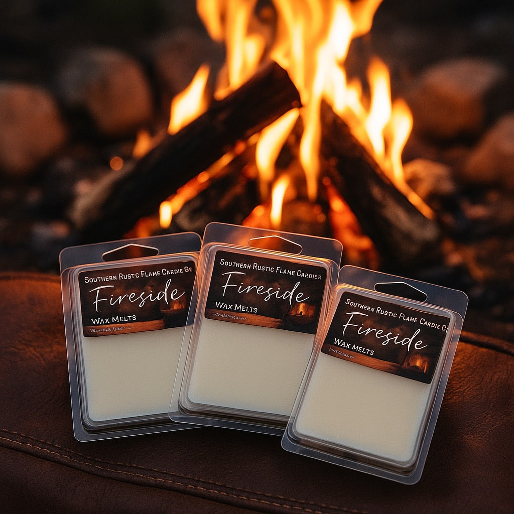 Fireside (type) Fragrance-Hand-Poured-Wax Melt-Southern Rustic Flame Candle