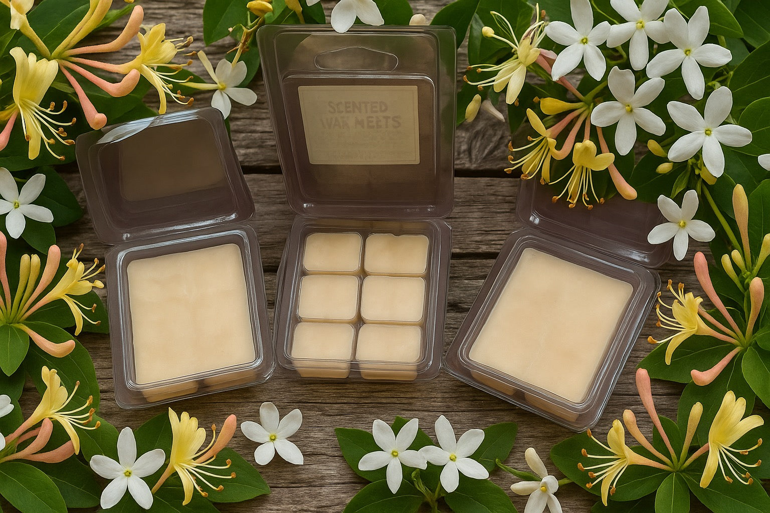 Honeysuckle Jasmine-Hand-Poured-Wax Melt-Southern Rustic Flame Candle