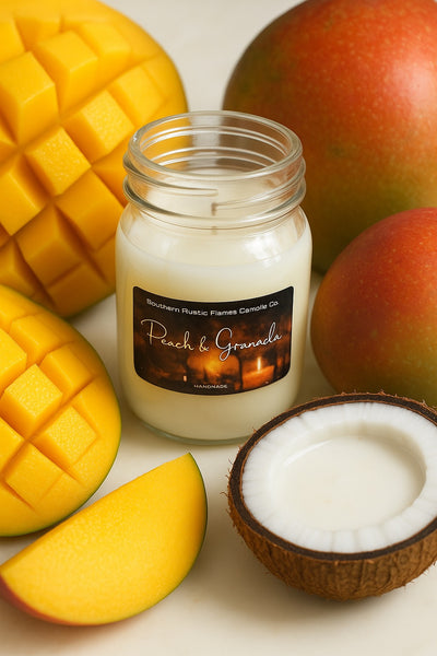 Porch-Side Smoothie-3oz Mason Jar Candle-Mango And Coconut Milk Scented
