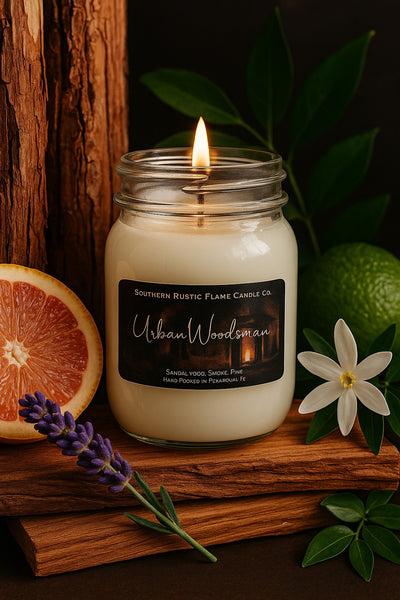 Urban Woodsman-3oz-Mason Jar Candle- Bleu De Channel-Scented Candle