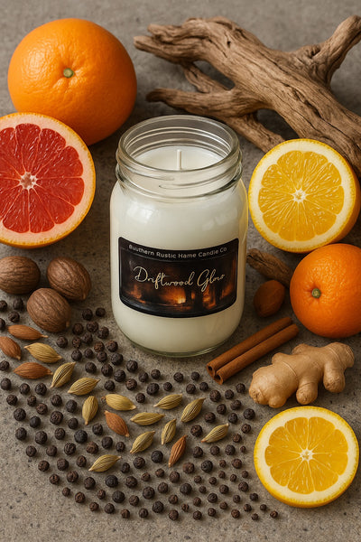 Driftwood Glow-3oz-Mason Jar Candle-salted citrus & driftwood fragrance