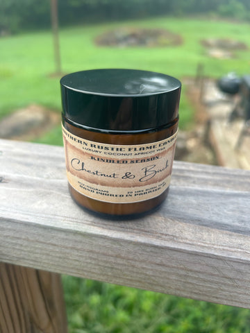 Chestnut & Birch-4oz -Amber Jar-Candle