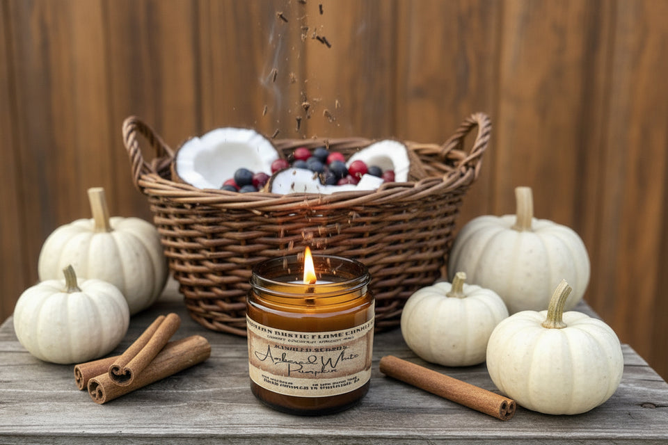 Ambered White Pumpkin – 4oz Amber Jar Candle – Wooden Wick