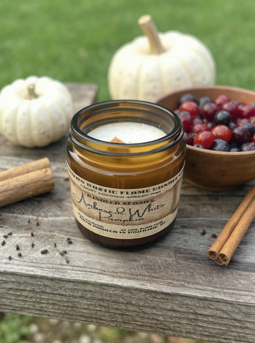 Ambered White Pumpkin-4oz- Amber Jar=Candle
