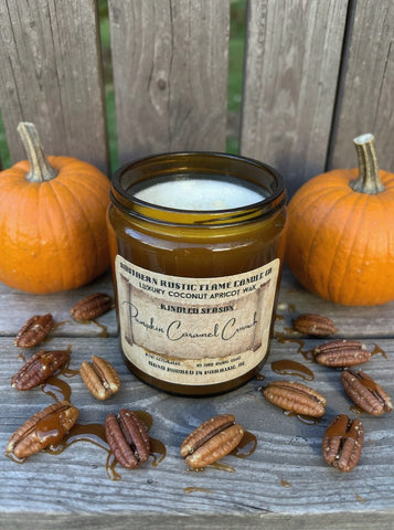 Pumpkin Caramel Crunch-8oz -Amber Jar-Candle