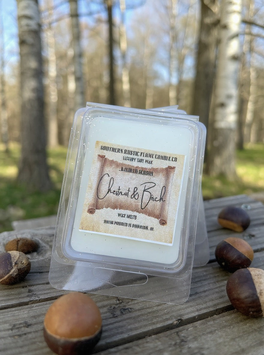 Chestnut & Birch Fragrance-Wax Melts-Hand Poured-Southern Rustic Flame Candle