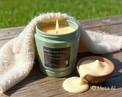 Cocoa Butter Cashmere – 9oz Sage Tin Candle – Cotton Wick