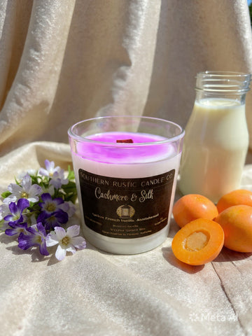 Cashmere & Silk-10oz-Hand Poured Scented Candle-Southern Rustic Candle Co