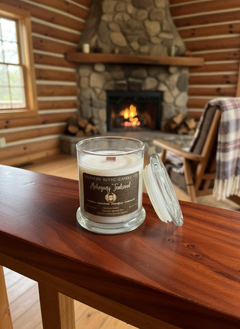 Mahogany Teakwood-10oz- Hand Poured Scented Candle- Southern Rustic Candle Co
