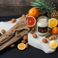 Driftwood Glow-3oz-Mason Jar Candle-salted citrus & driftwood fragrance
