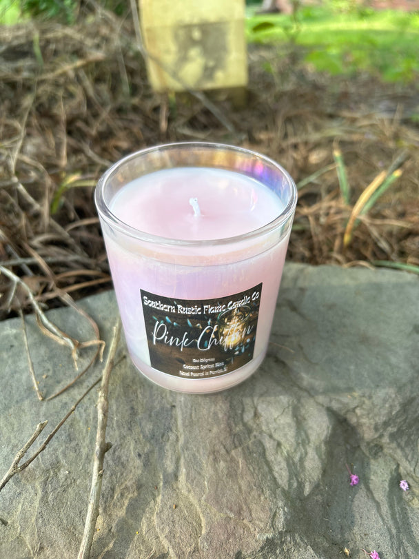 “10oz Iridescent Pink Chiffon Soy Candle – Sweet Floral Scent Inspired by Bath & Body Works”
Southern rustc candle

