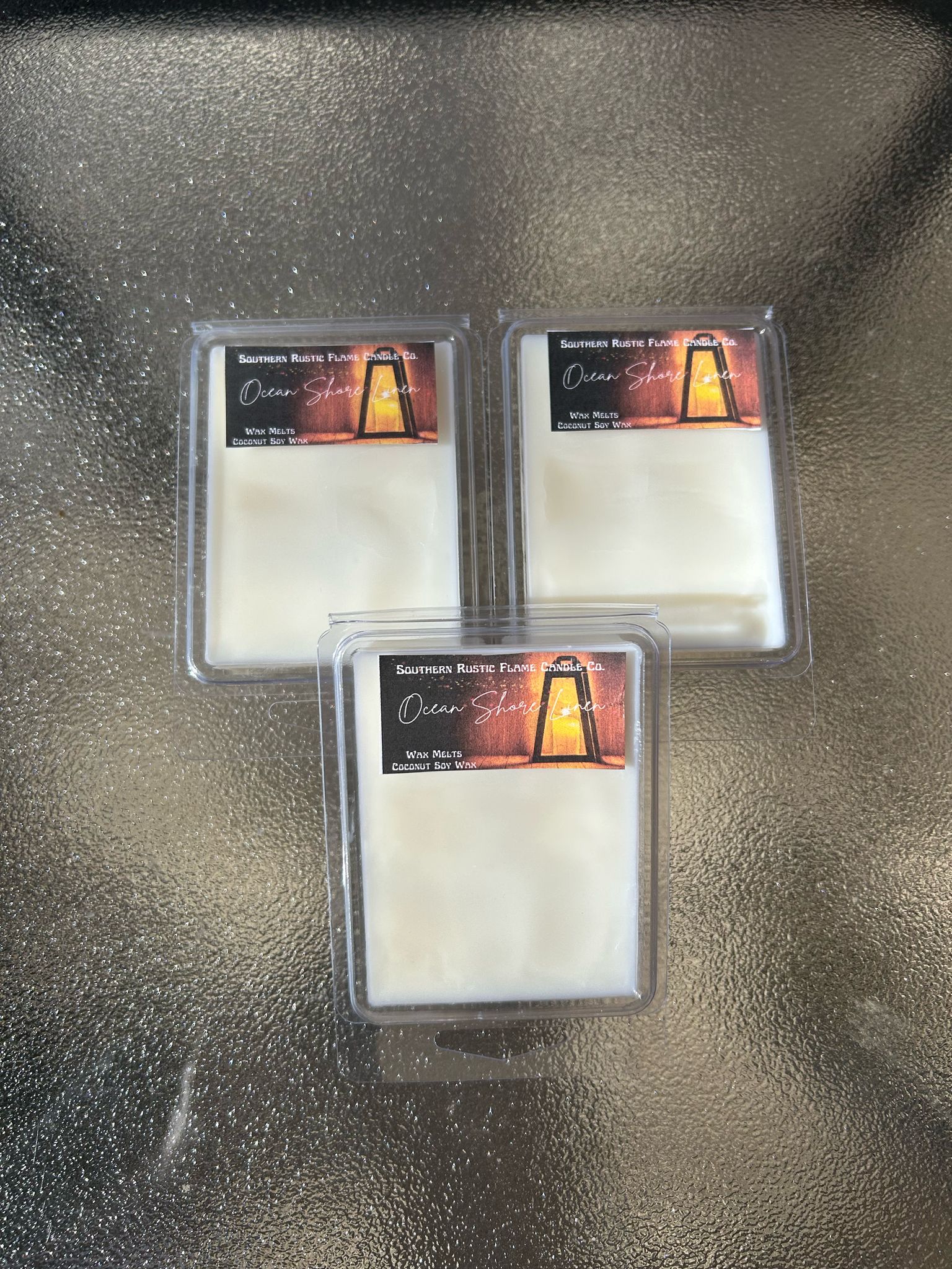 Ocean Shore Linen-Hand Poured-Wax Melt-Southern rustic Flame Candle