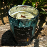 10oz – Champagne Toast Fragrance – Lake Blue Mercury Glass – Hand-Poured Scented Candle – Southern Rustic Candle Co